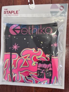 ethika Black & Pink Neon Graphic Boxer Briefs